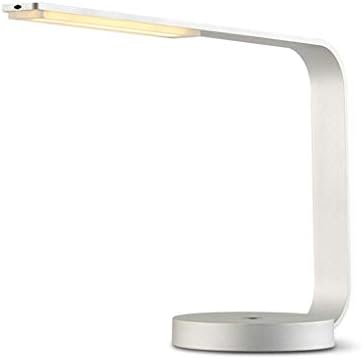 Modern LED Desk Lamp with Touch Dimming, Plug-in Design for Study, Work, Bedroom & Bedside - Stylish Silver Finish for Home & Office Lighting
