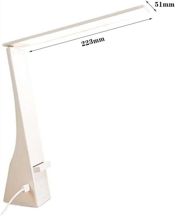 LED Desk Lamp Foldable Desk lamp, LED Desk lamp with Retractable Phone Holder, 3 Color Modes and 3 Brightness Levels, Charging/Plug in Office Reading Light Desk Lamp(Silver Gray)
