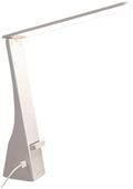 LED Desk Lamp Foldable Desk lamp, LED Desk lamp with Retractable Phone Holder, 3 Color Modes and 3 Brightness Levels, Charging/Plug in Office Reading Light Desk Lamp(Silver Gray)