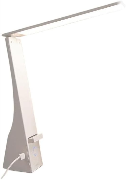 LED Desk Lamp Foldable Desk lamp, LED Desk lamp with Retractable Phone Holder, 3 Color Modes and 3 Brightness Levels, Charging/Plug in Office Reading Light Desk Lamp(Silver Gray)