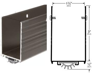 Dark Bronze Finish Wrap-Around Door Bottom Shoe with Vinyl Seal - 36' Doors