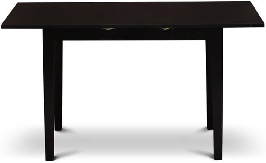 East West Furniture NFT-BLK-T Norfolk Kitchen Table - a Rectangle Dining Table Top with Butterfly Leaf, 32x54 Inch, Black