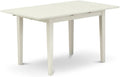 East West Furniture NFT-LWH-T Norfolk Kitchen Table - a Rectangle Dining Table Top with Butterfly Leaf, 32x54 Inch, Linen White