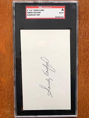 Autographed Sandy Koufax Index Card SGC Slabbed