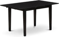 East West Furniture NFT-BLK-T Norfolk Kitchen Table - a Rectangle Dining Table Top with Butterfly Leaf, 32x54 Inch, Black