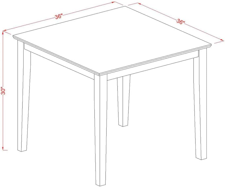East West Furniture OXT-LWH-T Oxford Square Dining Room Table for Small Spaces, 36x36 Inch, Linen White