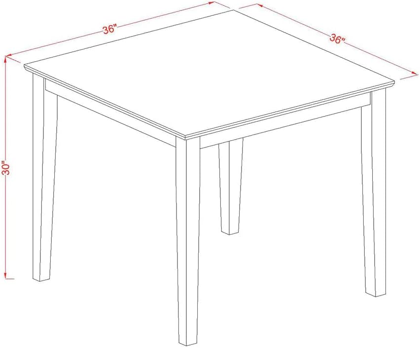 East West Furniture OXT-AWA-T Oxford Square Kitchen Dining Table for Small Spaces, 36x36 Inch, Antique Walnut