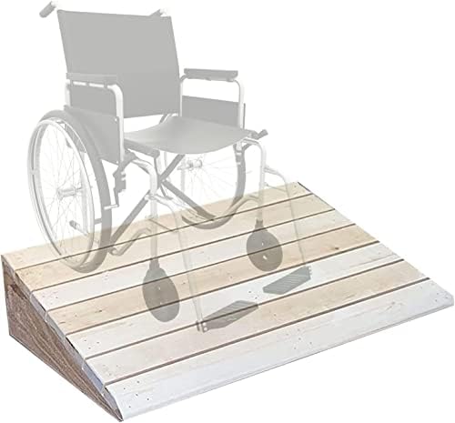 Adjustable Dog Ramp for Cars, 4-7 Inch Rise, Non-Slip Wooden Wheelchair Ramp for Front Door, Pet Aid Transition Ramp for Small & Large Dogs