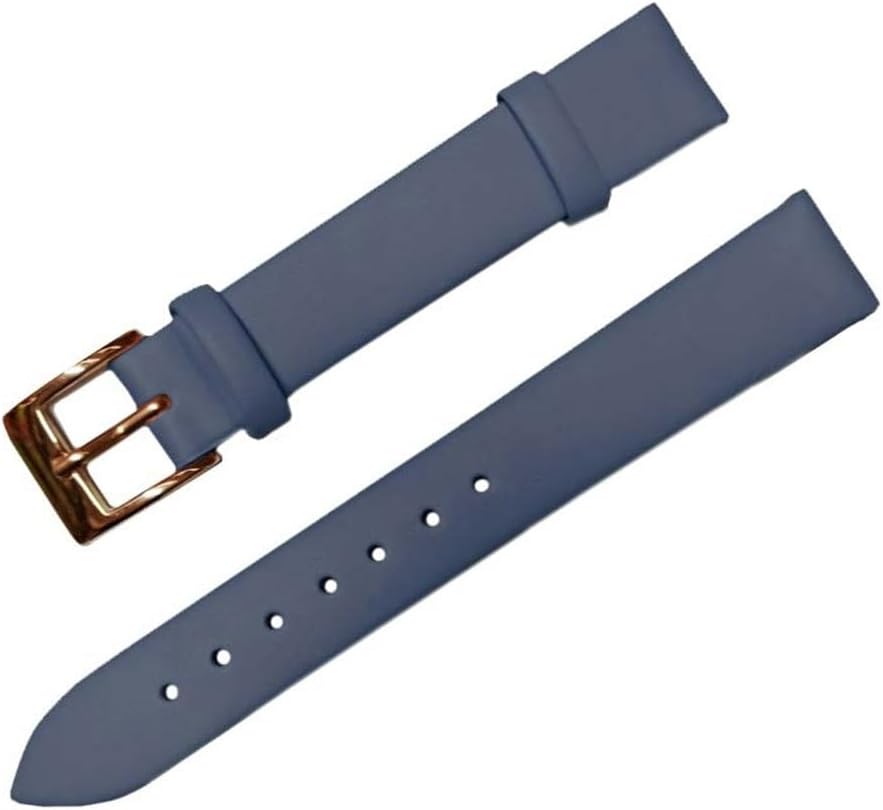 LeatherFor Women Men 12mm 14mm 16mm 18mm 20mm 22mm Watch Band Straps Thin Bracelet Accessories Blue 2