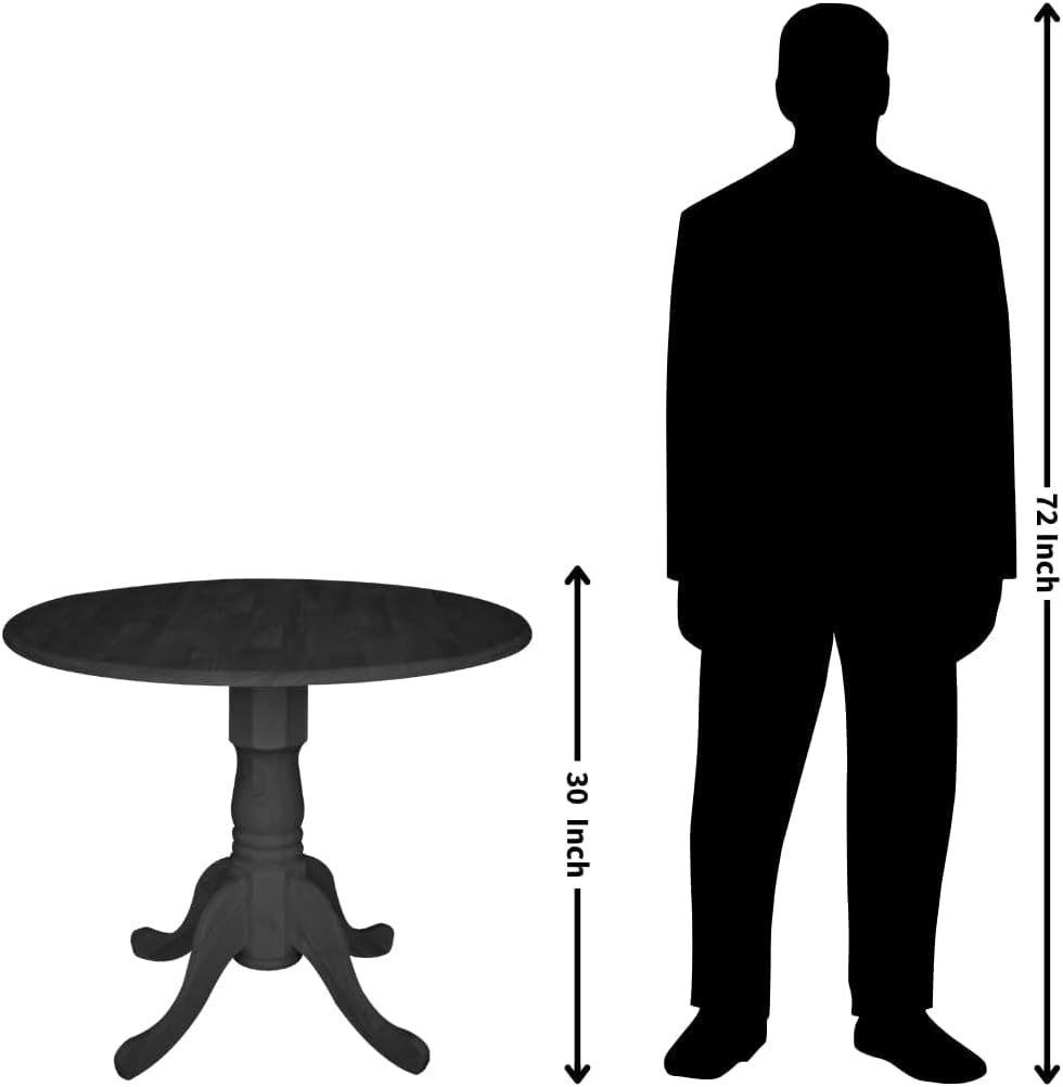International Concepts 36-Inch Dual Drop Leaf Table, Solid Parawood, Unfinished