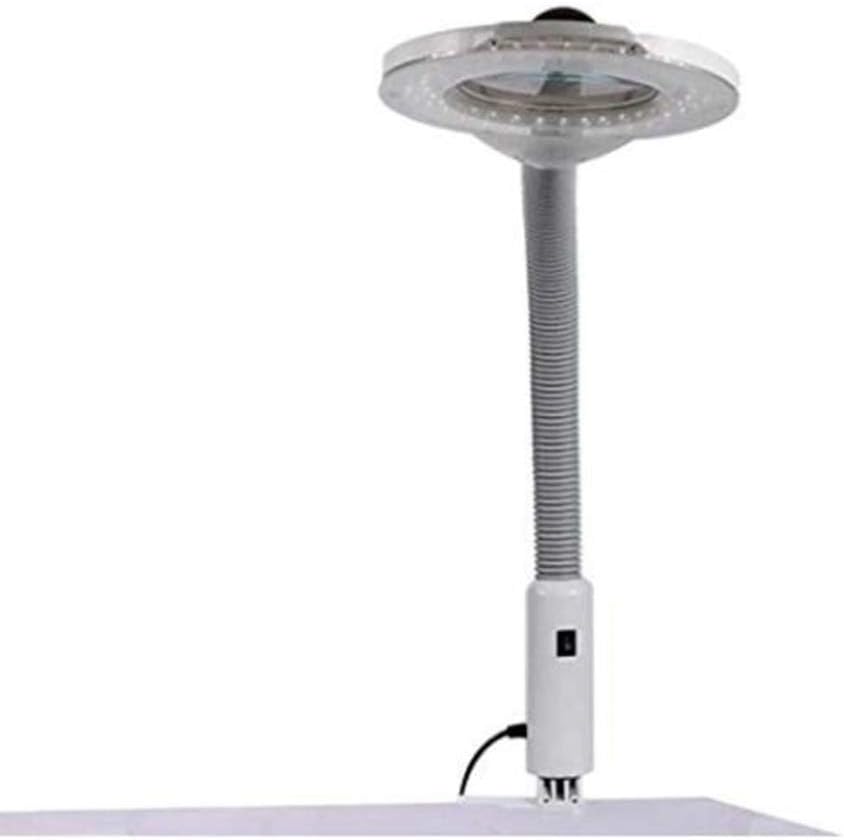 Led Magnifying Lamp with Clamp, with Adjustable Swivel Arm Light,5X Magnifier Vertical Desk Magnifying Lamp Light Beauty Adjustable Beauty Stand Salon Tattoo Nail Skin