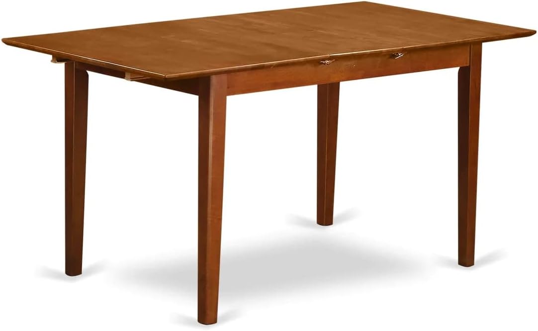 East West Furniture PST-SBR-T Picasso Dining Table - a Rectangle Wooden Table Top with Butterfly Leaf, 32x60 Inch, Saddle Brown