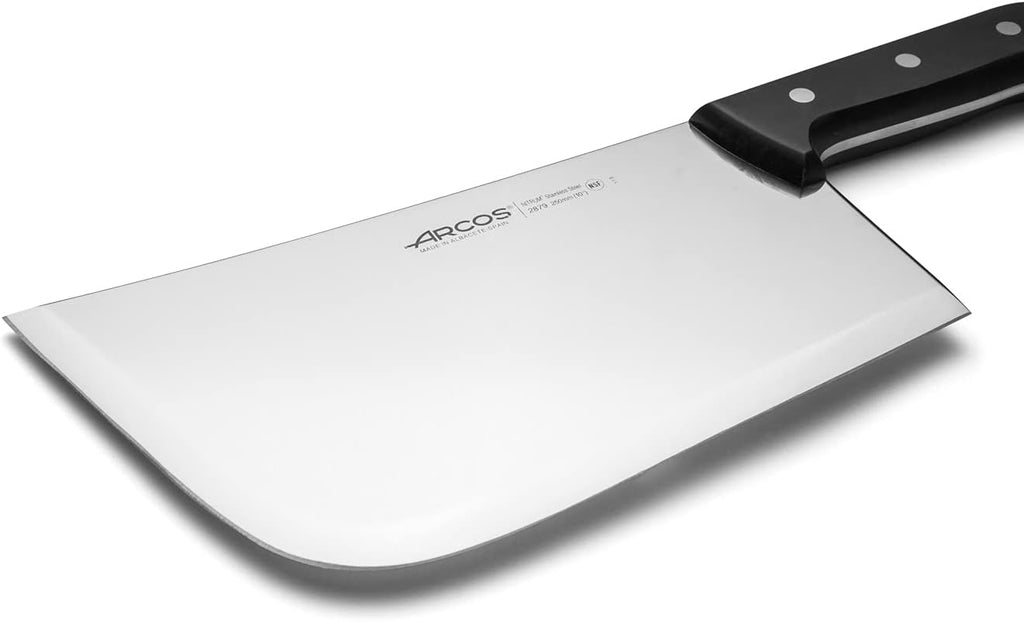 Arcos Cleaver Knife Butcher Knife - Nitrum Stainless Steel Blade 10' - Polyoxymethylene Handle (POM) in Black Color (7'') - Series Universal - Black Color