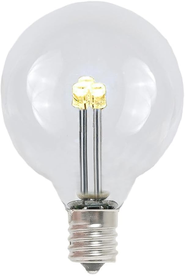 Novelty Lights 100' Warm White LED G40 Globe Outdoor String Lights, in-Line, Commercial Grade, Backyard Garden Gazebo, Cafe Market Patio Lights, Black Wire, 100 Sockets