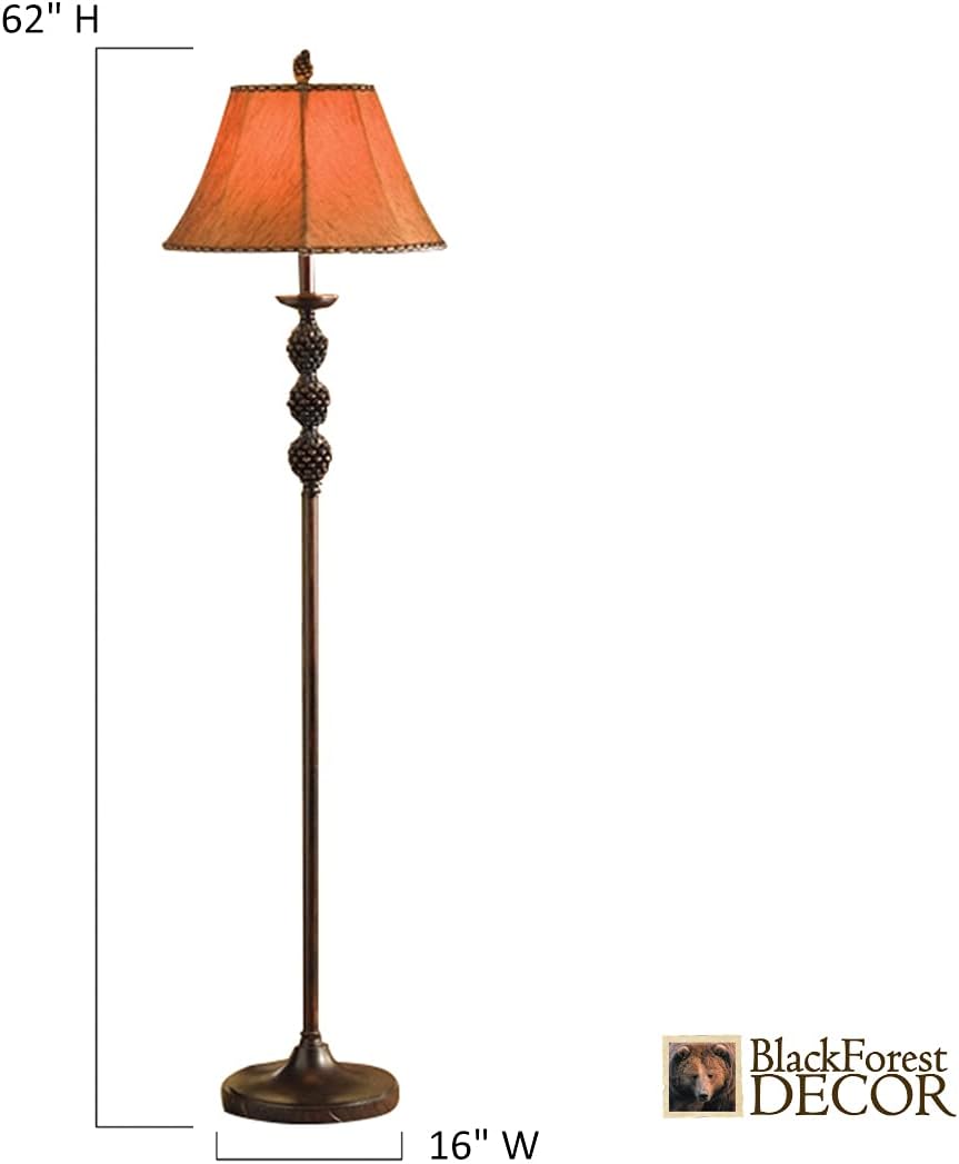 BLACK FOREST DECOR Rustic Lodge Floor Lamp - Pinegrove Standing Lamp for Home & Cabin Decor