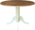 IC International Concepts 42' Round Dual Drop Leaf Pedestal Dining Table