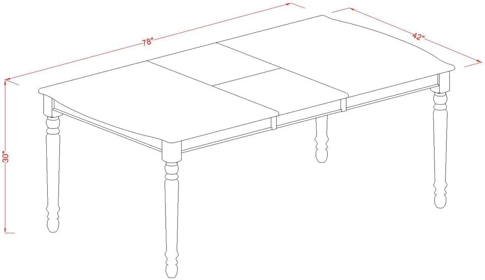 East West Furniture DOQU9-BCH-W 9 Piece Kitchen Table Set Includes a Rectangle Dining Table with Butterfly Leaf and 8 Dining Room Chairs, 42x78 Inch, Black & Cherry