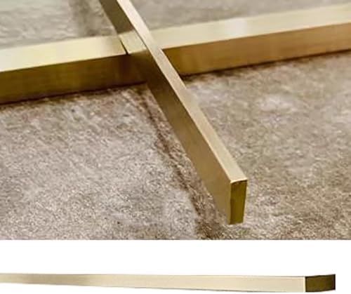 Brushed Brass Floor Transition Strip - Metal Edge Gap Bar for Doorways, Tile/Wood Seam Ramp, Durable Rectangle Transition Solution for Solid Floors