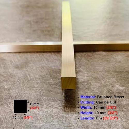 Brushed Brass Floor Transition Strip - Durable Metal Edge for Doorways, Solid Gap Bar for Tile/Wood Floors, Rectangle Seam Ramp for Smooth Transitions