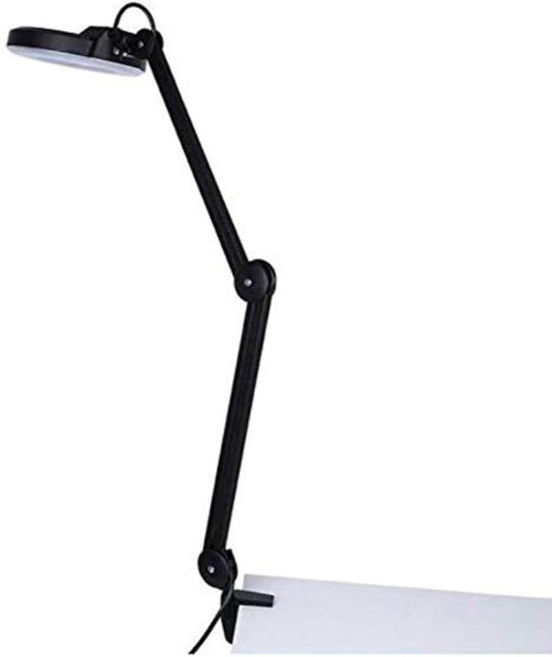 Led 5X Magnifying Glass Clamp Lamp,Daylight Bright Lighted Lens,Adjustable Swivel & Swing Arm Magnifier Table Lamp Light for Beauty Cosmetic Tattoo Manicure