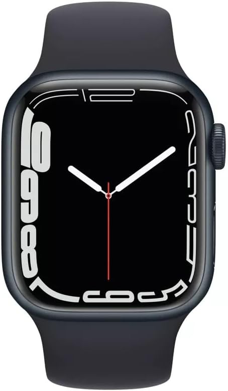 Apple Watch Series 7 (GPS + Cellular, 45MM) Space Black Titanium Case with Black Sport Band (Renewed)