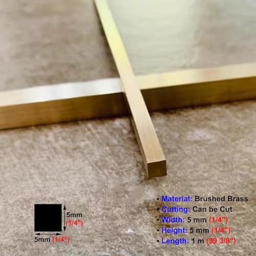 Brushed Brass Floor Transition Strip - Metal Edge Gap Bar for Doorways, Perfect for Tile/Wood Seam, Durable Rectangle Ramp for Solid Floors