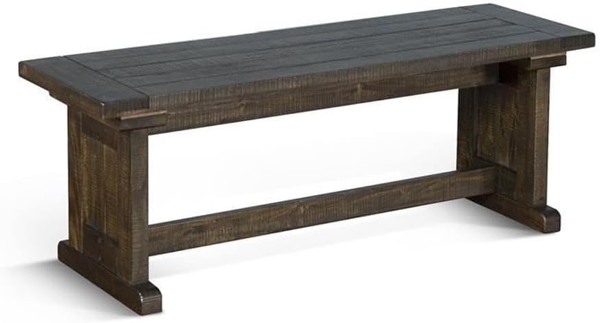 Pemberly Row Farmhouse Wood Kitchen Corner Breakfast Dining Nook Set with Table, Reversible Bench, Chair and Hidden Storage in Tobacco Leaf