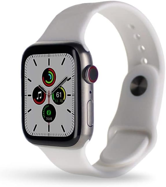 Apple Watch Series 7 (GPS + Cellular, 41MM) - Titanium with White Sport Band (Renewed)