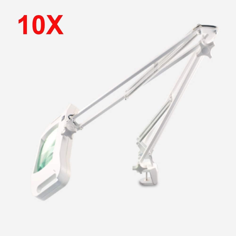 Magnifier Led Magnifying Lamp with Clamp with Adjustable Swivel Arm Light 10X Magnifier Vertical Desk Magnifying Lamp Light Beauty Adjustable Beauty Stand