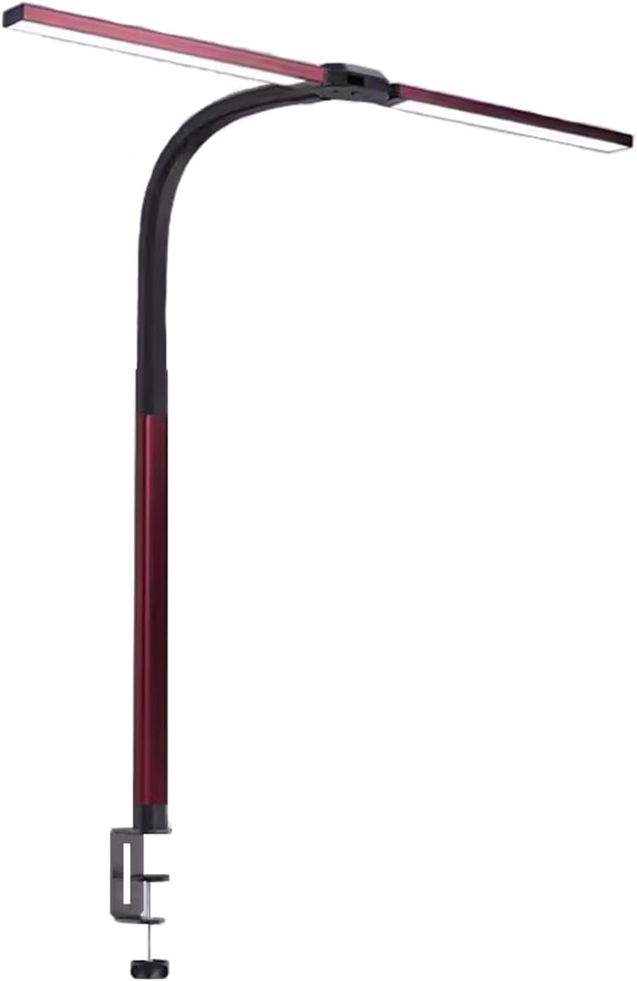LED Desk Lamp Desk Lamp Clamp, Dual Head LED Desk Lamp, 10 Light Modes and 10 Brightness Levles, Monitor Flexible Gooseneck Lamp, Eye Protection Desk Lamps Desk Lamp(Burgundy)