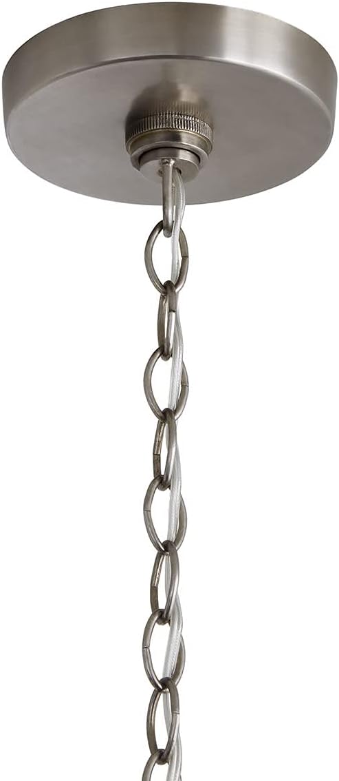 Capital Lighting 340511HN Connor Mid-Century Wood & Glass Cone Pendant, 1-Light 100 Watts, 20' H x 8' W, Black Wash/Matte Nickel