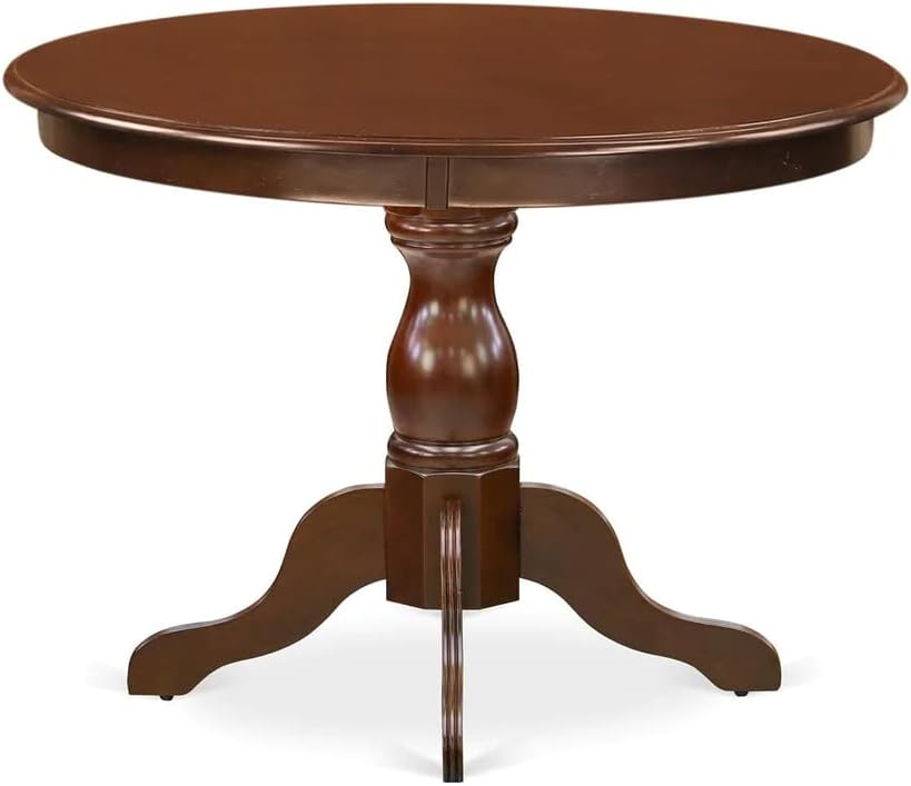 East West Furniture HBT-MAH-TP Hartland Kitchen Table - a Round Dining Table Top with Pedestal Base, 42x42 Inch, Mahogany