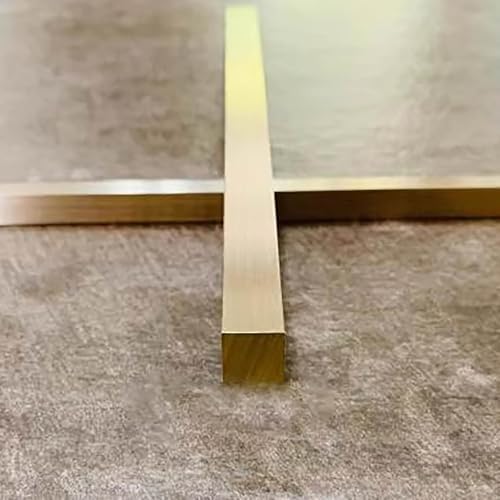 Brushed Brass Floor Transition Strip - Metal Threshold Gap Trim Bar for Doorways, Extra Narrow 5x10mm (1/4' x 3/8') - Ideal for Wood & Tile Flooring