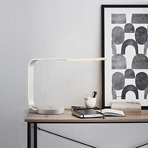 Modern LED Desk Lamp with Touch Dimming, Plug-in Design for Study, Work, Bedroom & Bedside - Stylish Silver Finish for Home & Office Lighting