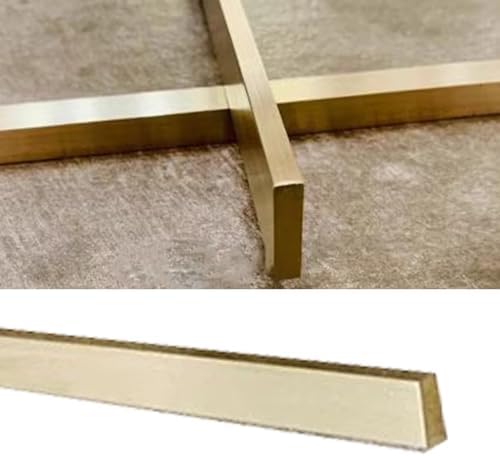 Brushed Brass Floor Transition Strip, Metal Edge Gap Bar for Doorways, Durable Tile/Wood Seam Ramp, Perfect for Solid Flooring, Rectangle Design for Smooth Transitions