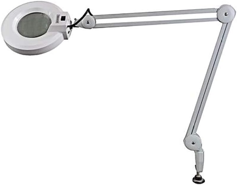 Magnifying Glass 3.5 Diopter Clamp Lamp: Daylight Bright Lighted Lens, Adjustable Swivel Arm Utility Light for Desk, Table, Task, Craft, Jewelry,Sewing,Workbench –