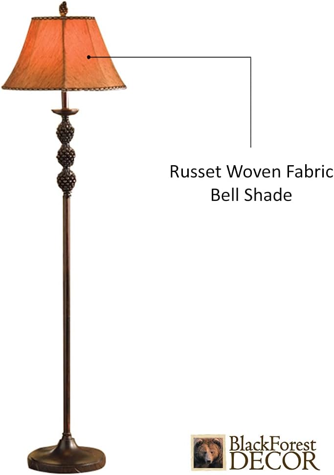 BLACK FOREST DECOR Rustic Lodge Floor Lamp - Pinegrove Standing Lamp for Home & Cabin Decor