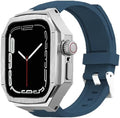 Rubber Watch Band Metal Alloy Stainless Steel Case，For Apple Watch S10 46mm 42mm Series Watch Modification Kit Silicone Strap Watch Case Accessories