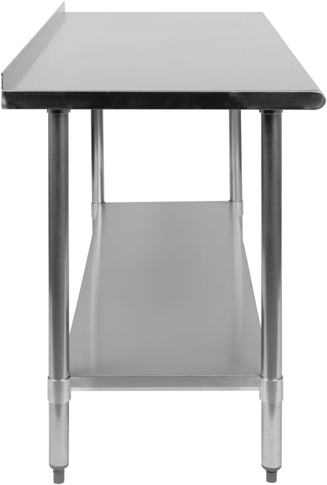 Flash Furniture Reese NSF Certified Stainless Steel Kitchen Prep and Work Table, Commercial Work Table with Storage, 60'W x 24'D x 36'H, Silver