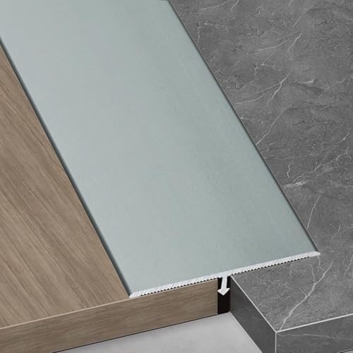 Matte Black T-Shape Floor Transition Strip Set of 3 - Aluminum Alloy Molding for Wood to Tile, 60mm (2 3/8') Threshold Gap Cover for Doorways, Durable Trim Solution