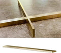 Brushed Brass Floor Transition Strip for Doorways - Solid Metal Edge Gap Bar for Tile/Wood, Rectangle Seam Ramp, Durable & Stylish Transition Solution