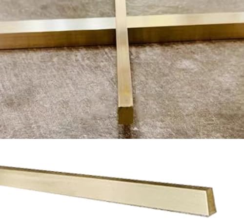 Brushed Brass Floor Transition Strip - Durable Metal Edge for Doorways, Solid Gap Bar for Tile/Wood Floors, Rectangle Seam Ramp for Seamless Flooring Transition