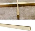 Brushed Brass Floor Transition Strip - Durable Metal Edge for Doorways, Solid Gap Bar for Tile/Wood Floors, Rectangle Seam Ramp for Seamless Flooring Transition