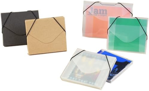 JAM PAPER Plastic Index Card Case with Elastic Closure - 5 1/2 x 7 1/2 x 3/8 - Clear - 24/Pack
