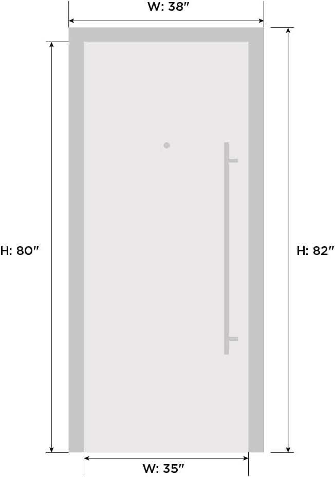 VDOMDOORS Modern Steel Front Exterior Door 36 x 80 inch | Prehung Insulated Security Entry Door with Frosted Glass Insert, Painted Gray Graphite, Right-Hand Inswing