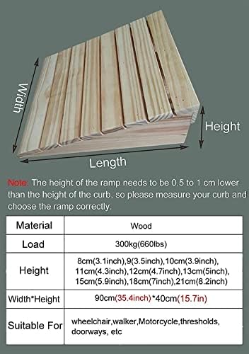 Heavy Duty Dog Ramps for Cars & Wheelchairs - Wooden Threshold Ramps for Doorways, Adjustable 3-8in Rise, Ideal for Pets, Seniors & Disabled Access