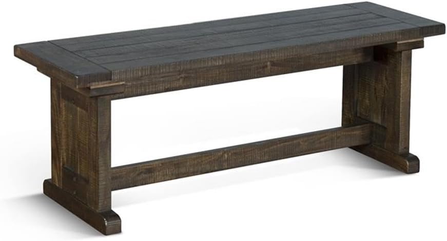 Pemberly Row 3-Piece Farmhouse Wood Breakfast Nook Set with Table, Hidden Storage, Planked Tops, Reversible Seating, in Tobacco Leaf Finish