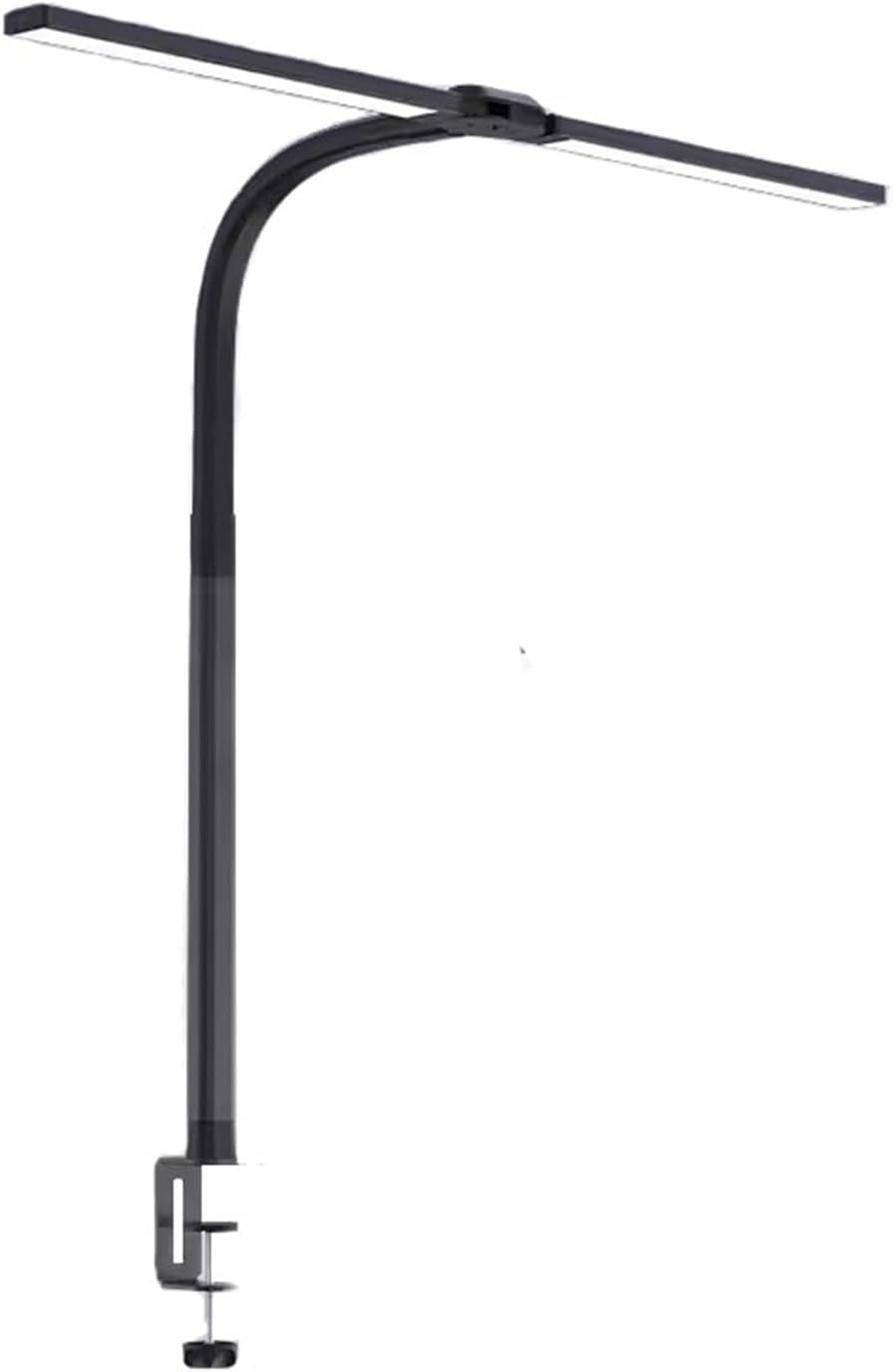LED Desk Lamp Desk Lamp Clamp, Dual Head LED Desk Lamp, 10 Light Modes and 10 Brightness Levles, Monitor Flexible Gooseneck Lamp, Eye Protection Desk Lamps Desk Lamp(Black)