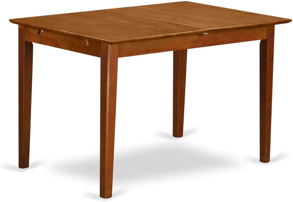 East West Furniture PST-SBR-T Picasso Dining Table - a Rectangle Wooden Table Top with Butterfly Leaf, 32x60 Inch, Saddle Brown