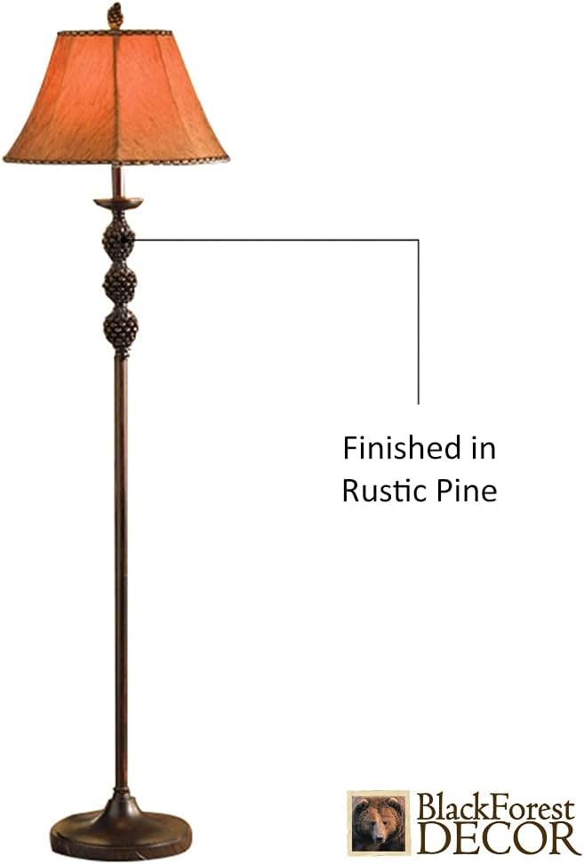 BLACK FOREST DECOR Rustic Lodge Floor Lamp - Pinegrove Standing Lamp for Home & Cabin Decor